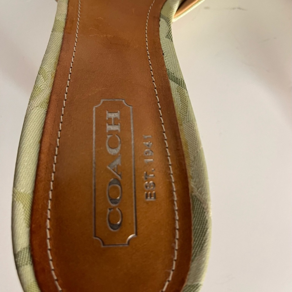 Coach Women's Sandals in Green with Red Ladybug Accents.  Ciara II size 9B. - Picture 6 of 16